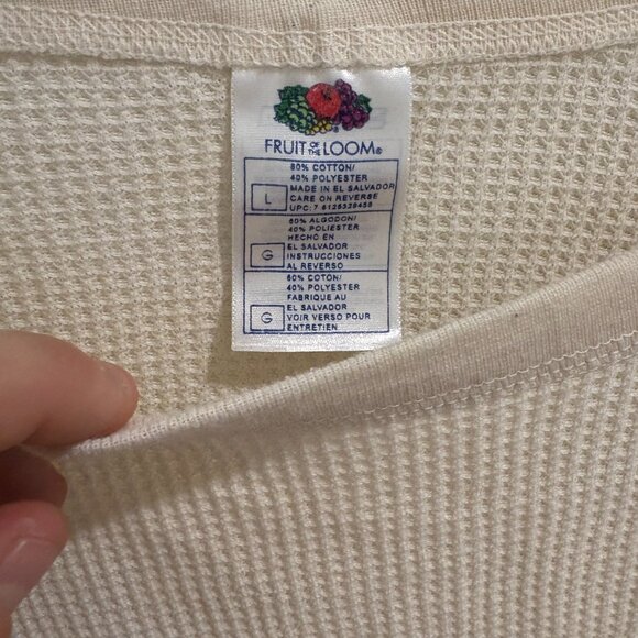 Large Fruit of the Loom Thermal Long Sleeve Shirt - Picture 2 of 3